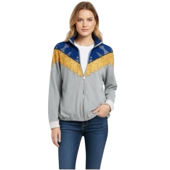 Freepeople.Size small. Isla pullover oversized front zip crochet sweatshirt - Picture 10 of 15